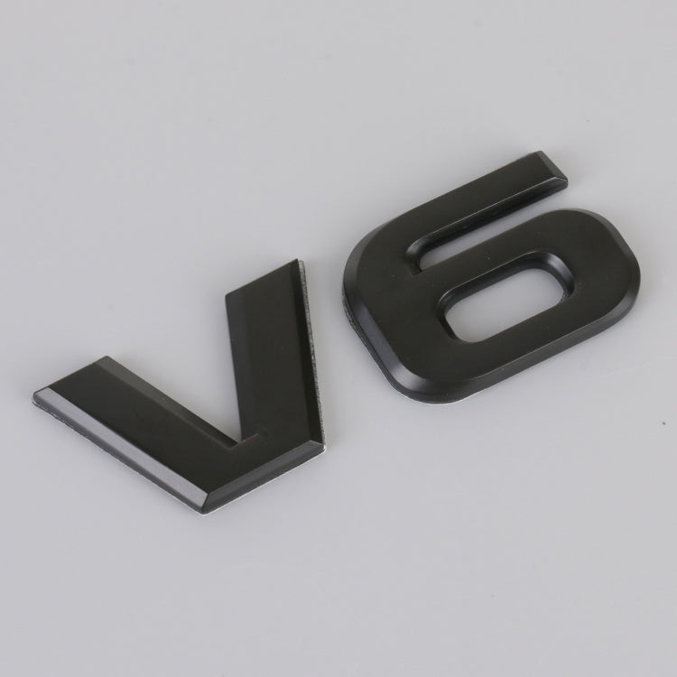 V6 Shape Car Metal Body Decorative Sticker