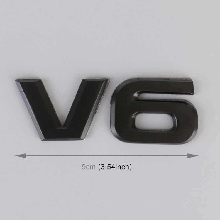 V6 Shape Car Metal Body Decorative Sticker