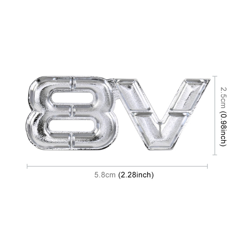 V8 Connect Shape Car Metal Body Decorative Sticker, Size : S