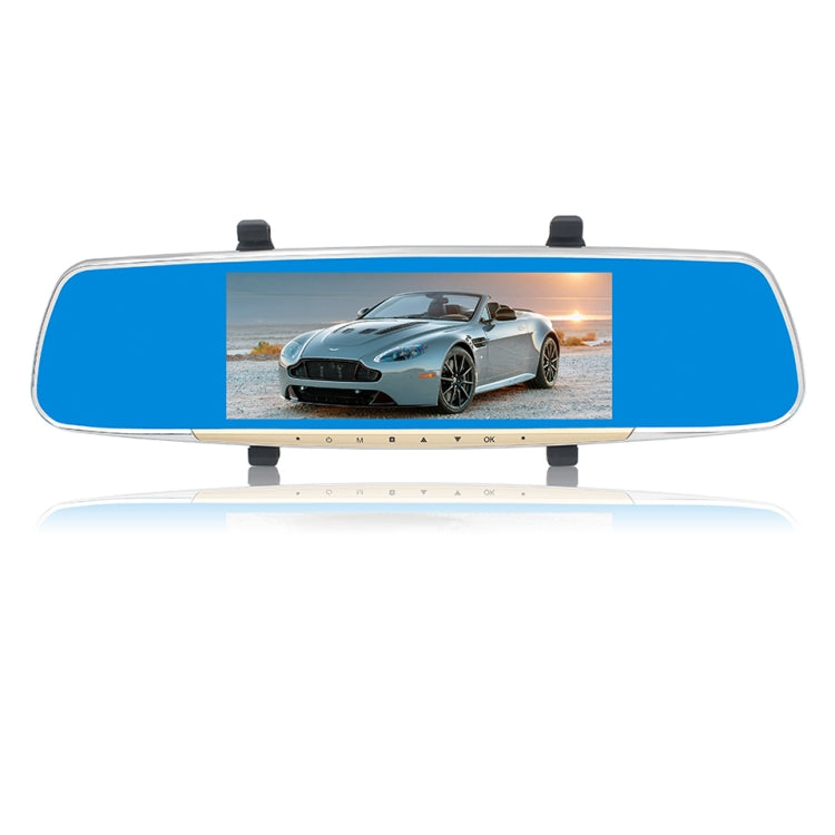 V100 7 inch LCD Touch Screen Rear View Mirror Car Recorder with Separate Camera, 170 Degree Wide Angle Viewing, Support Night Vision / Loop Video / Motion Detection / G-Sensor / TF Card