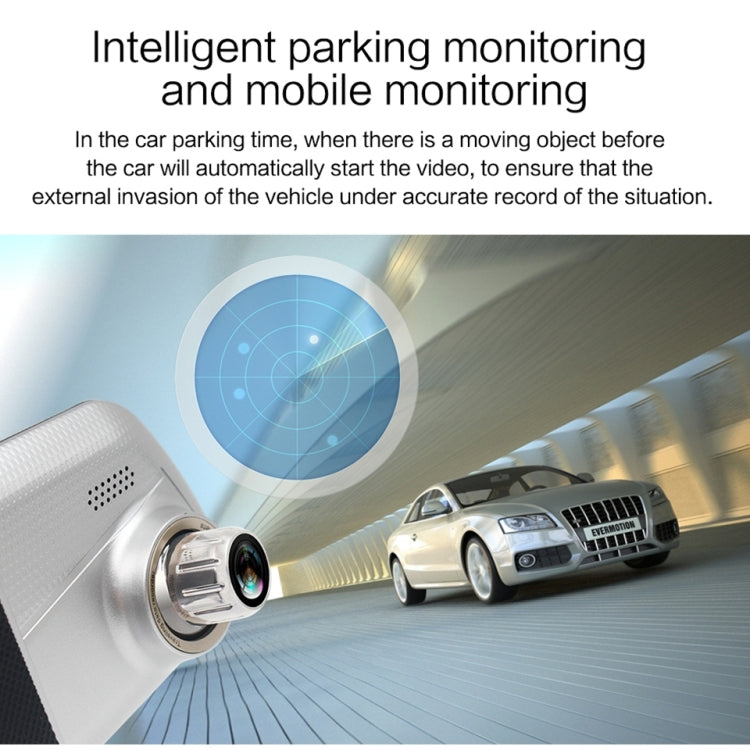 V100 7 inch LCD Touch Screen Rear View Mirror Car Recorder with Separate Camera, 170 Degree Wide Angle Viewing, Support Night Vision / Loop Video / Motion Detection / G-Sensor / TF Card