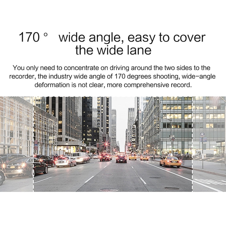 V100 7 inch LCD Touch Screen Rear View Mirror Car Recorder with Separate Camera, 170 Degree Wide Angle Viewing, Support Night Vision / Loop Video / Motion Detection / G-Sensor / TF Card