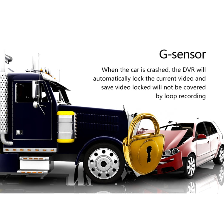 F80 2.7 inch LCD Screen Car Recorder, Dual 120 Degree Wide Angle Viewing, Support Night Vision / Loop Video / Motion Detection / G-Sensor / TF Card