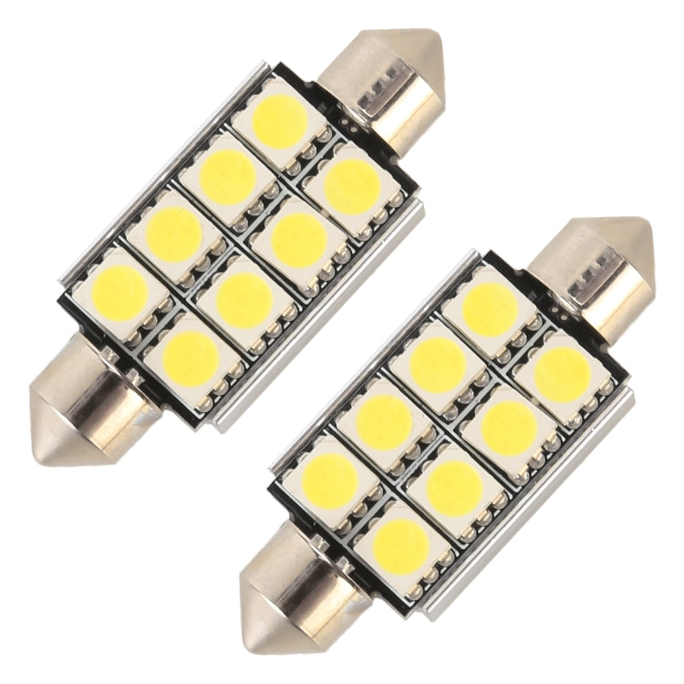 10 PCS 41mm DC12V / 2W / 7000K / 80LM 8LEDs SMD-5050 Car Reading Lamp(White Light)