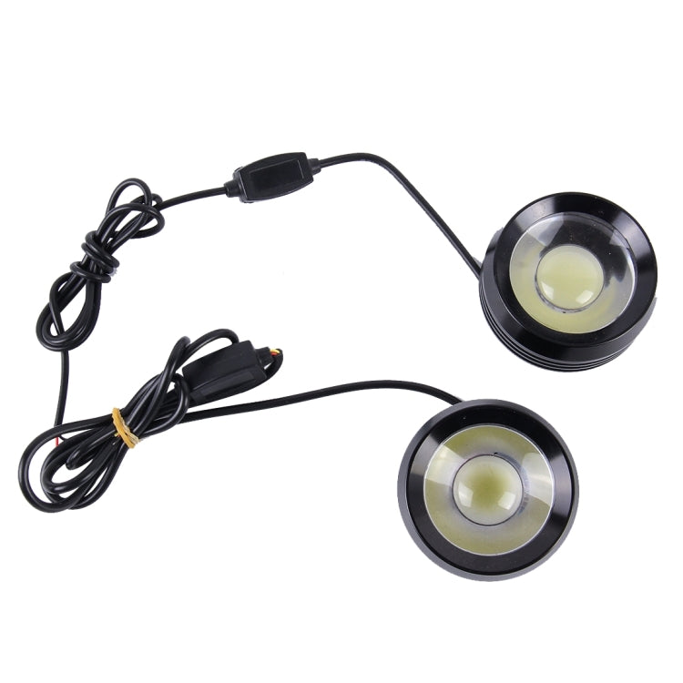 2 PCS DC 12V 5W 6000K Flashing + Continuous Eagle Eyes Light Strobe Light, Wire Length: 80cm(White Light)