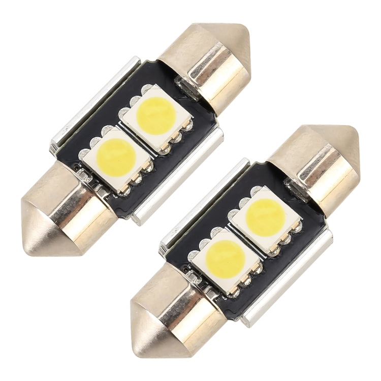 10 PCS 31mm DC12V / 1.7W / 7000K / 70LM 2LEDs SMD-5050 Car Reading Lamp(White Light)