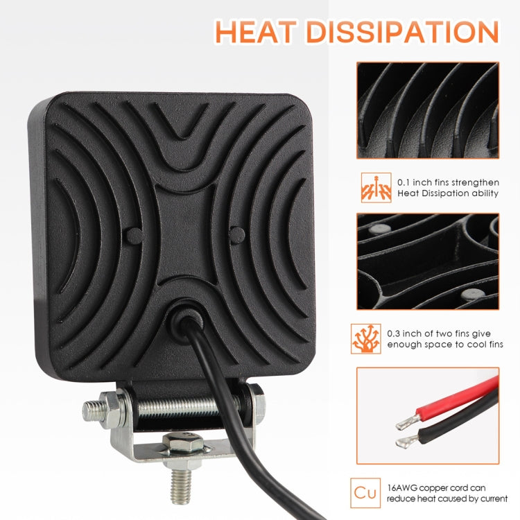 4 inch 19.6W DC 10-30V 1560LM IP67 Car Truck Off-road Vehicle LED Work Lights, with 54LEDs SMD-3030 Lamps