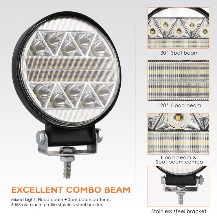 4 inch 23.8W DC 10-30V 1900LM IP67 Car Truck Off-road Vehicle Round Strobe LED Work Lights, with 34LEDs SMD-3030 Lamps
