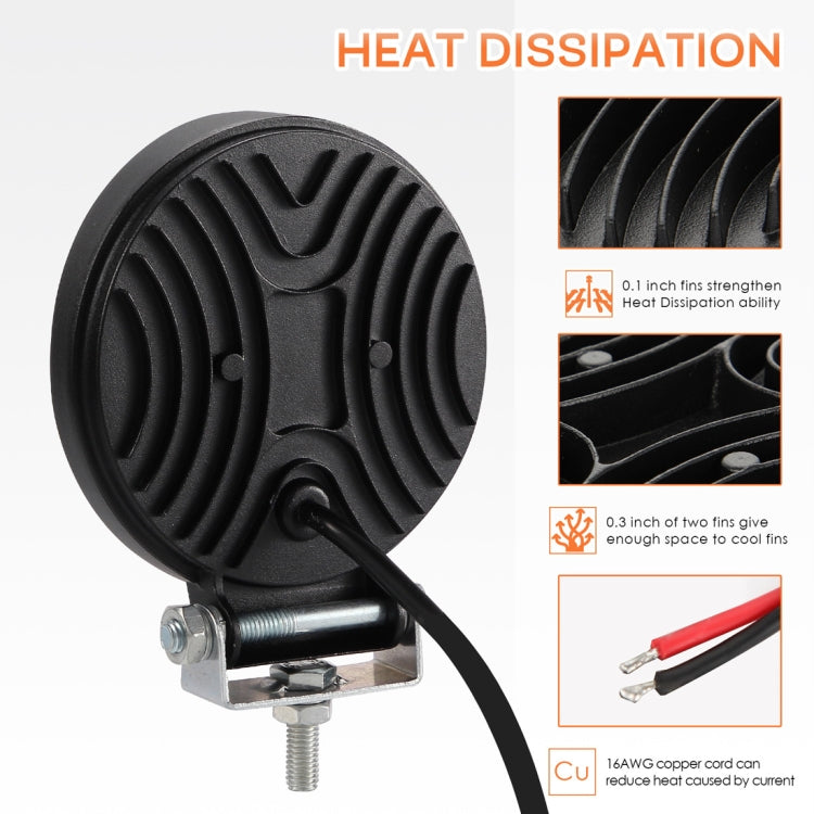 4 inch 23.8W DC 10-30V 1900LM IP67 Car Truck Off-road Vehicle Round Strobe LED Work Lights, with 34LEDs SMD-3030 Lamps