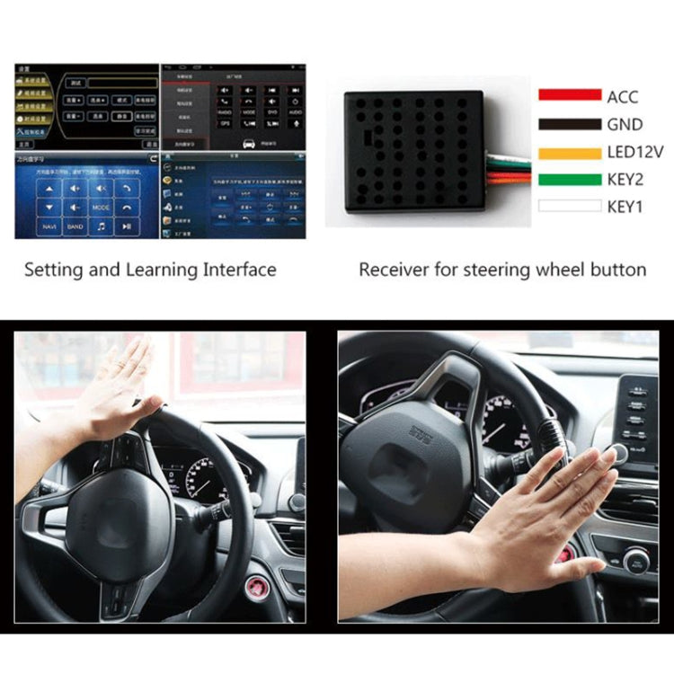 Car Universal Multi-function Modified Wireless Steering Wheel Control Buttons Steering Wheel Controller with Spinner Knob Power Handle Ball