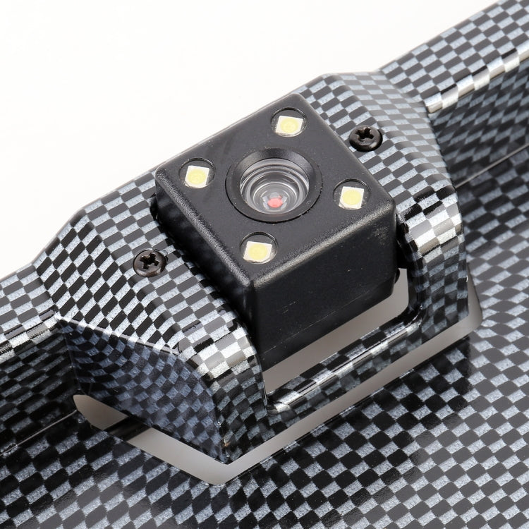 JX-9488 720x540 Effective Pixel NTSC 60HZ CMOS II Universal Waterproof Car Carbon Fiber Rear View Backup Camera with 2W 80LM 5000K White Light 4LED Lamp, DC 12V, Wire Length: 4m