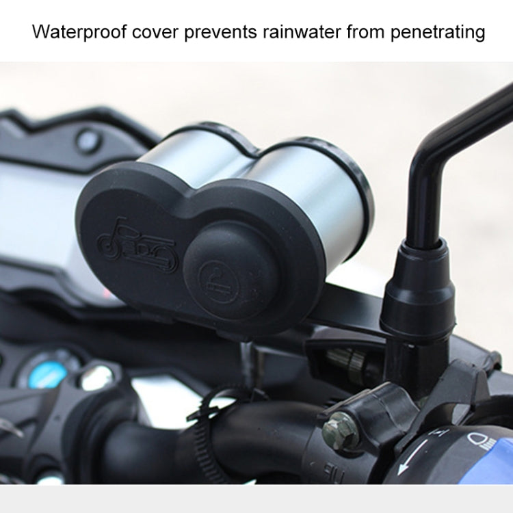 Portable Motorcycle Aluminum Alloy Dual USB Charger Cigarette Lighter