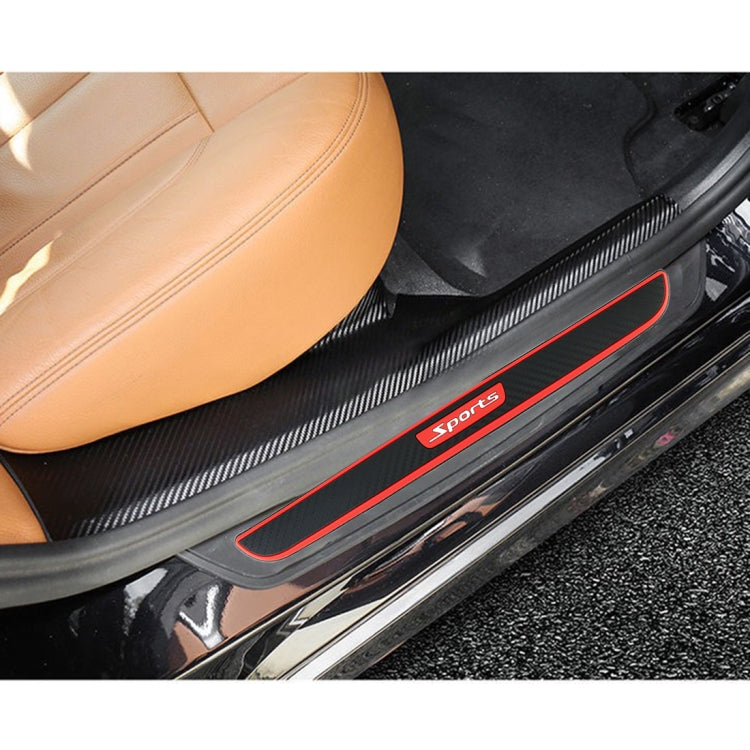 Universal Car Door Threshold Black Red Edge Decoration Strip Stickers
