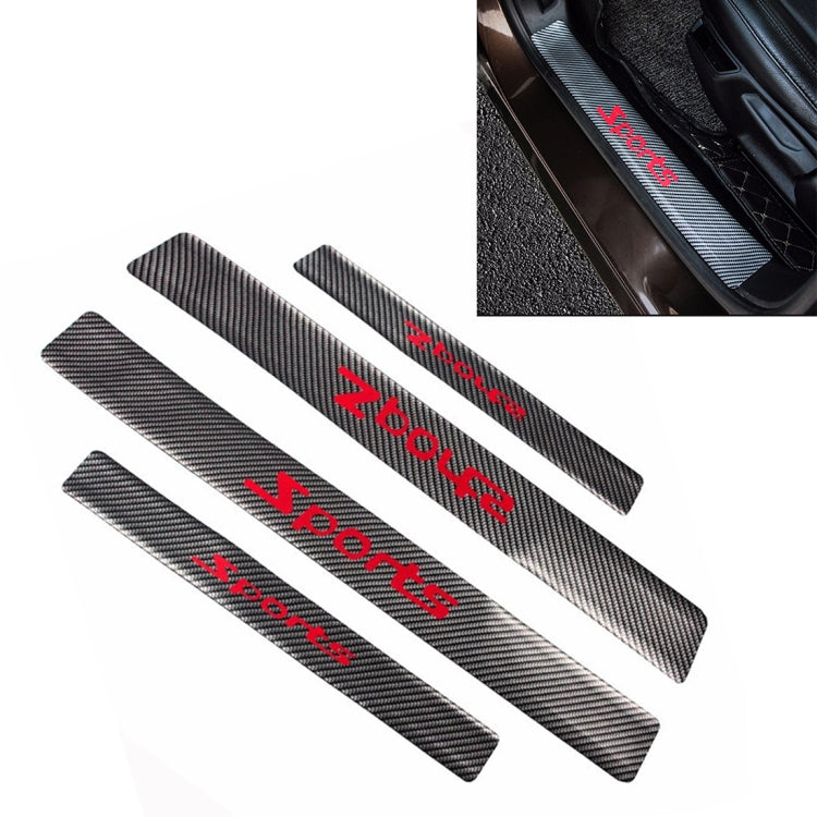 Universal Carbon Fibre Car Door Threshold Decoration Strip Stickers