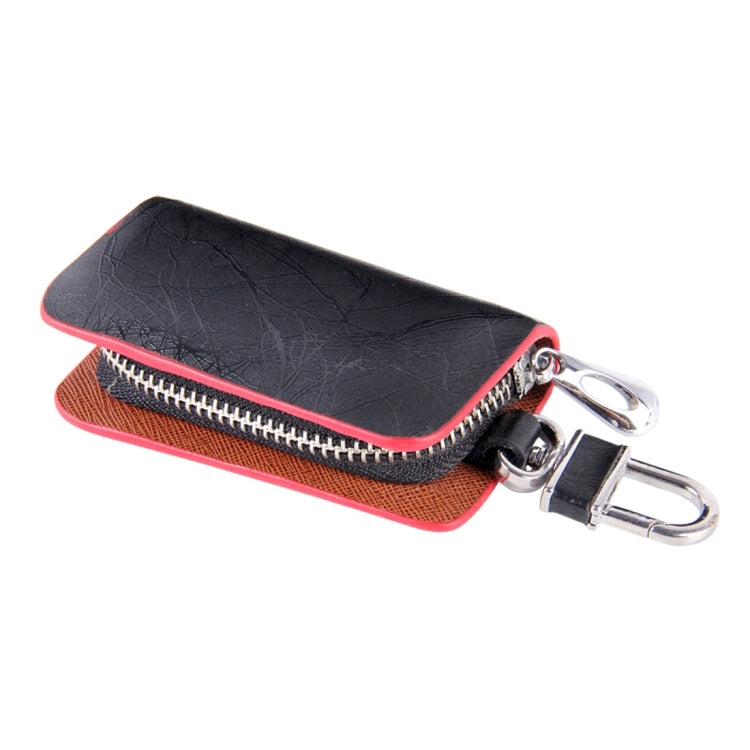 Universal Leather Roots Texture Waist Hanging Zipper Wallets Key Holder Bag (No Include Key)