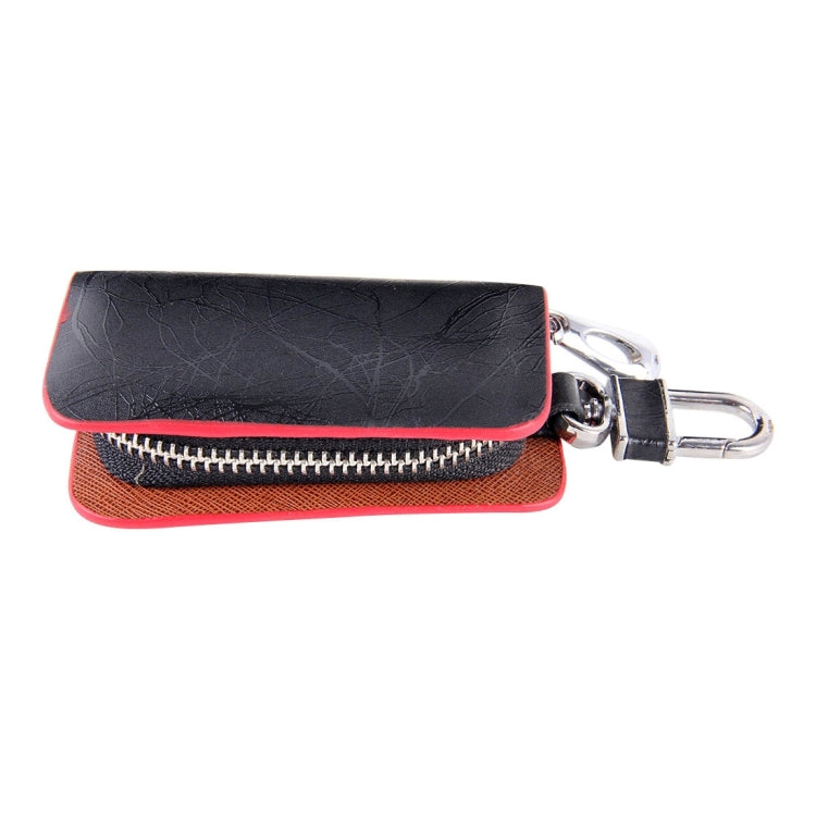 Universal Leather Roots Texture Waist Hanging Zipper Wallets Key Holder Bag (No Include Key)