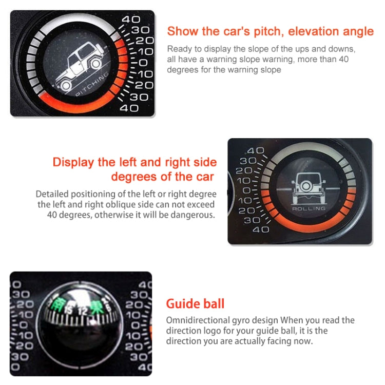 Car Compass Balance Meter Level Car Slope Meter Three-in-one