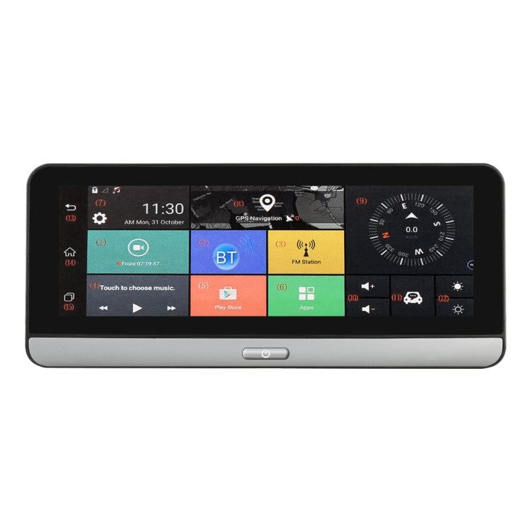 7.84 inch 170 Degrees Wide Angle Full HD 1080P 3G Foldable Video Car DVR, Support TF Card / G-senor / Loop Recording / Bluetooth Hands-free