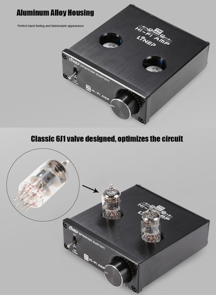 A937 Mini Mixer Karaoke System Valve 6J1 Audio Process Stereo HiFi Pre-Amplifier(Black)