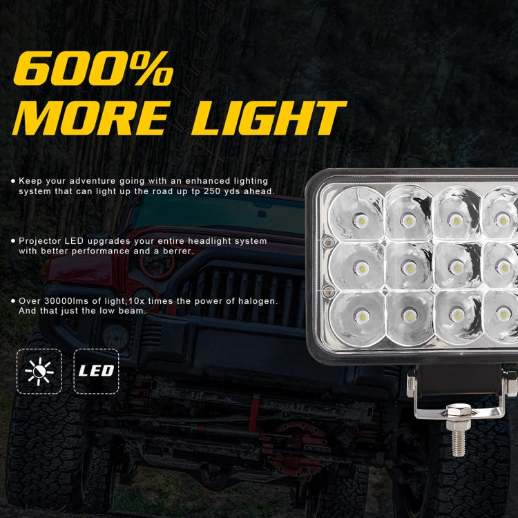 5 inch 4X6 H4 15W DC 9-30V 1500LM IP67 Car Truck Off-road Vehicle LED Work Lights / Headlight, with 15LEDs Lamps and Holder