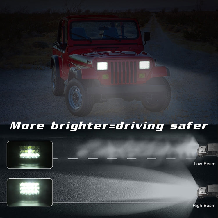 5 inch 4X6 H4 15W DC 9-30V 1500LM IP67 Car Truck Off-road Vehicle LED Work Lights / Headlight, with 15LEDs Lamps and Holder