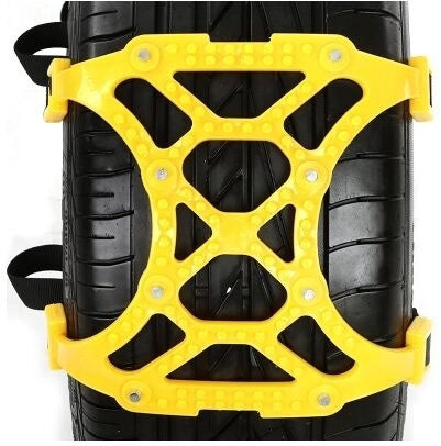 Size M Car Snow Tire Anti-skid Chains Yellow Chains  6pcs/set For 1 Car With Black Bag Packaging