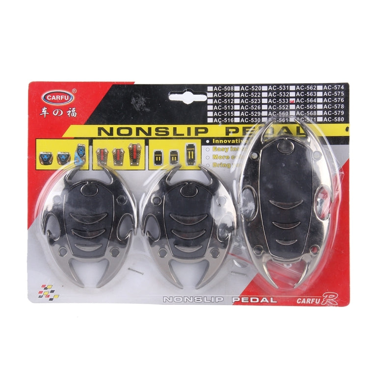 3 PCS Beatles Style Plastic Nonslip Pedal Cover Set for Car(Black)