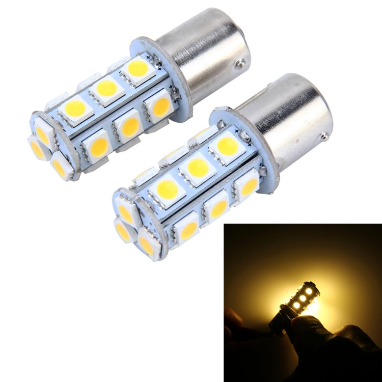 2 PCS 1156 3W 18 SMD-5050-LEDs Car Turn Light, DC 12V(Warm White)