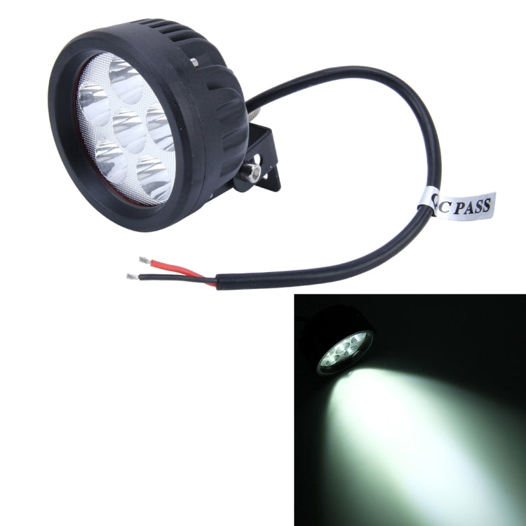 DC 10-60V 18W 1500 LM 6000K Waterproof Vehicle Car Boat Marine External Work Lights Emergency Lights 30 Degrees Adjustable Spot Light LED Car Bulbs with 6 Intense Wafer LED Lights(White Light)