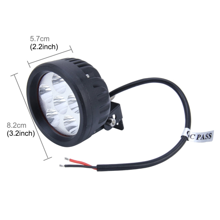 DC 10-60V 18W 1500 LM 6000K Waterproof Vehicle Car Boat Marine External Work Lights Emergency Lights 30 Degrees Adjustable Spot Light LED Car Bulbs with 6 Intense Wafer LED Lights(White Light)