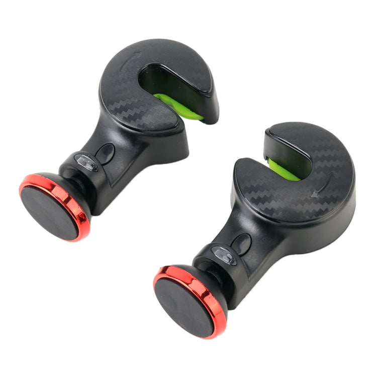 2 PCS 2 in 1 Vehicle Back Seat Hanger Hook Mobile Phone Magnetic Holder with Indicator Light