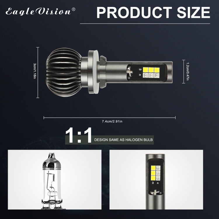 2 PCS EV14 880 / 881 DC9-32V / 6W / IP67 Car LED Double Color Fog Light, Ice Blue Light + Amber Light