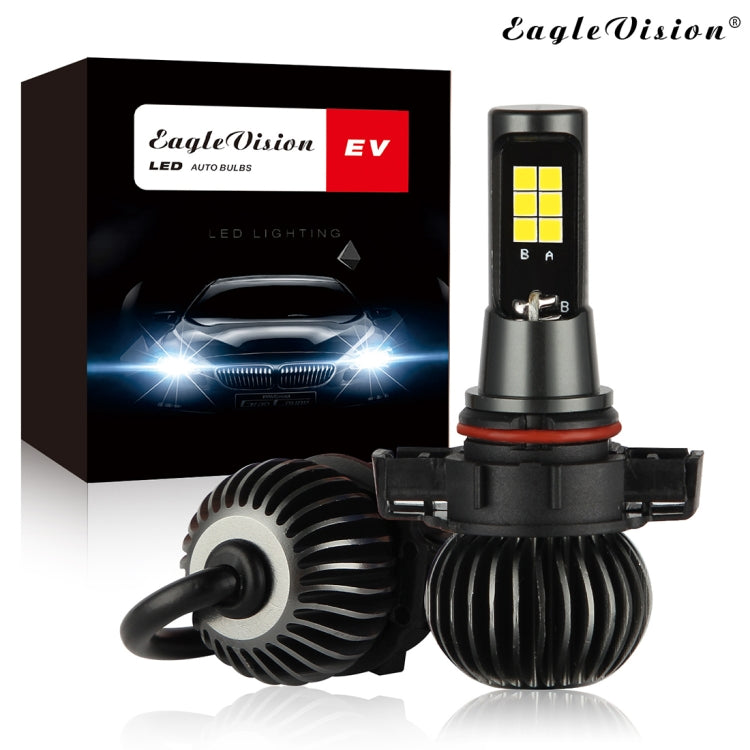 2 PCS EV15 H16 / 5202 DC9-32V / 6W / IP67 Car LED Double Color Fog Light, Cold White Light + Amber Light