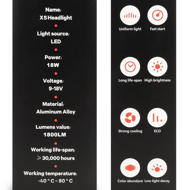 2 PCS X6 H11 / H8 DC9-18V / 18W / 6000K / 1800LM Car LED High Brightness Fog Light, CSP Lamp Beads