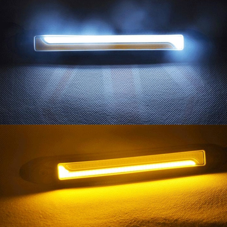 2 PCS DC 12V 10W 1000LM 6000K Car DRL Daytime Running Lights Lamp(White Light + Yellow Light)