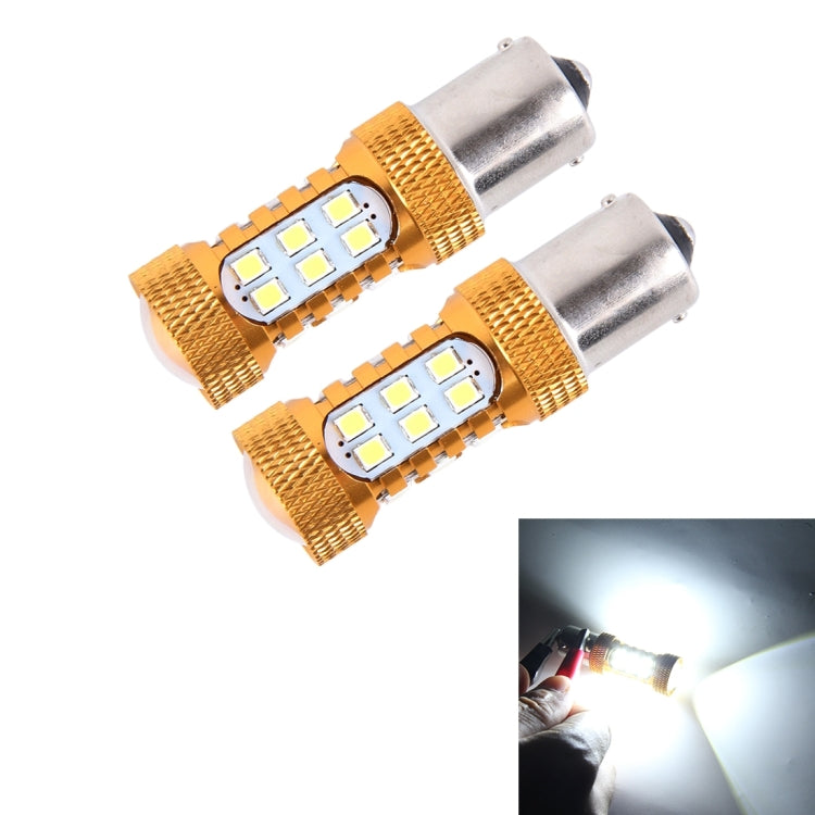 2 PCS 1156 10W 500LM 6000K White Light 27 LED SMD 2835 Car Fog Light Bulb, DC 12V