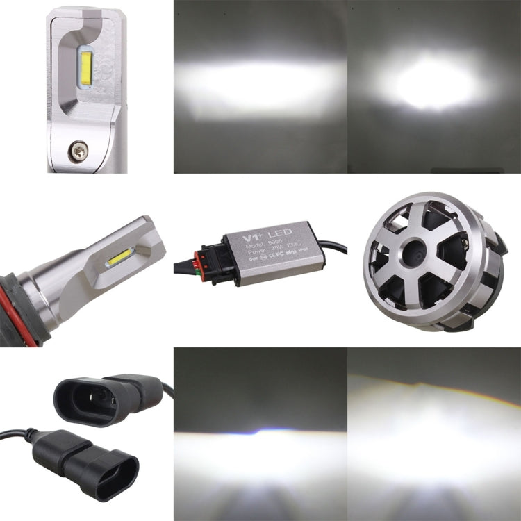 2 PCS V1 9006 30W 2200 LM 6000K IP67 Car Headlight with 6 Philip Lamps, DC 12-24V(White Light)