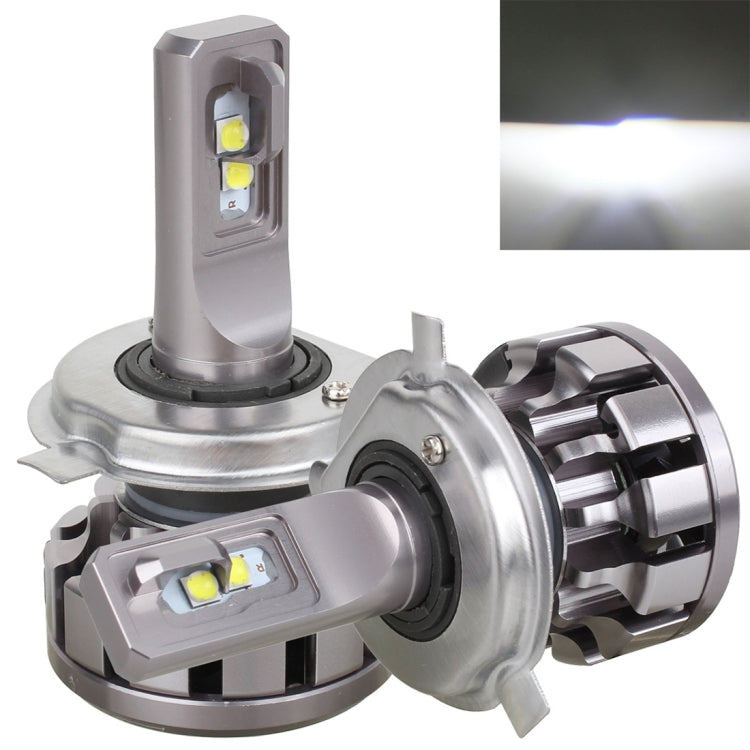 2 PCS V1 H4 30W 2200 LM 6000K IP67 Car Headlight with 4 CREE Lamps, DC 12-24V(White Light)