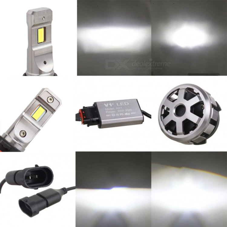 2 PCS V1 H8/H11 30W 2200 LM 6000K IP67 Car Headlight with 6 Philip Lamps, DC 12-24V(White Light)
