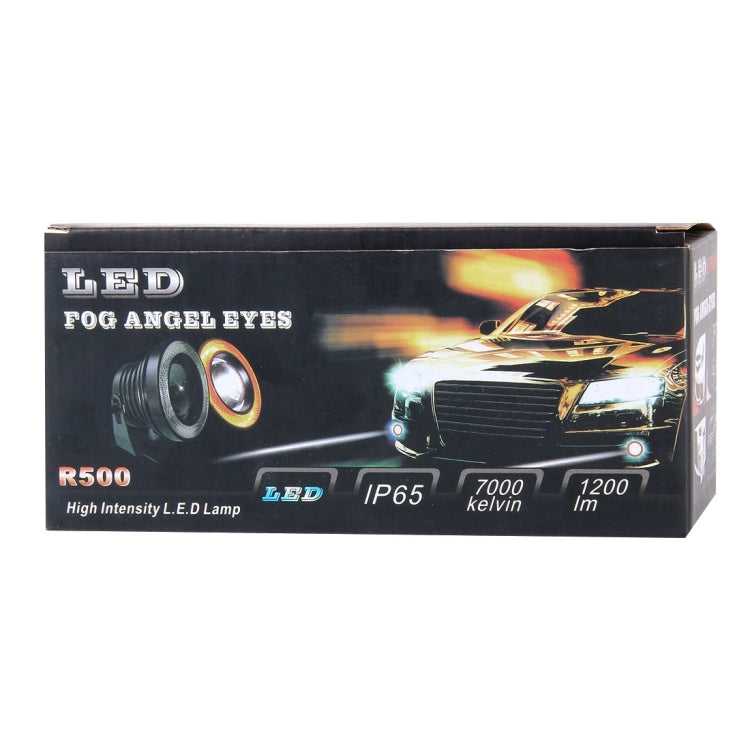 2 PCS 2.5 inch DC12V 10W 900LM 6500K Car Angel Eyes Fog Lamp Foglight, Cable Length: 20cm