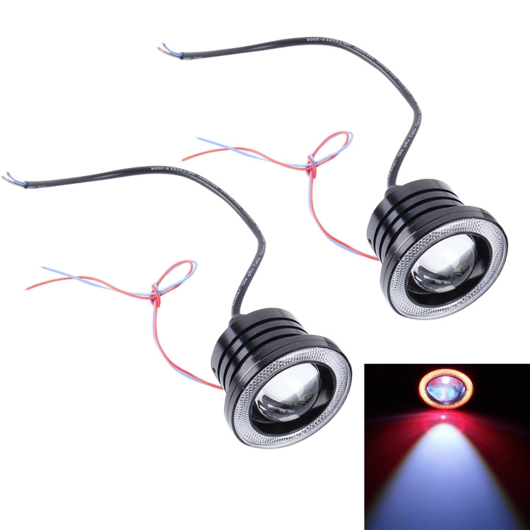 2 PCS 3.0 inch DC 12V 10W 900LM 6500K Car Angel Eyes Fog Lamp Foglight