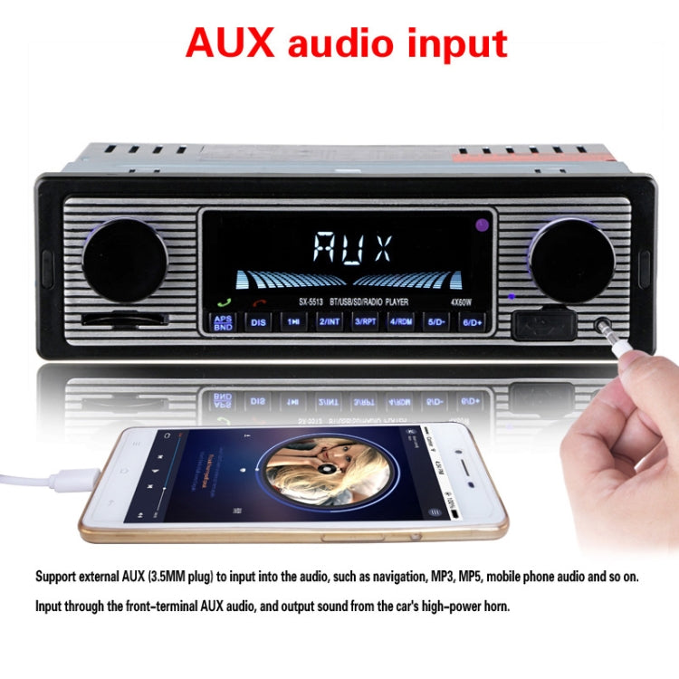 SX-5513 Car Stereo Radio MP3 Audio Player Support Bluetooth Hand-free Calling / FM / USB / SD (Not Included Any Memory Card)
