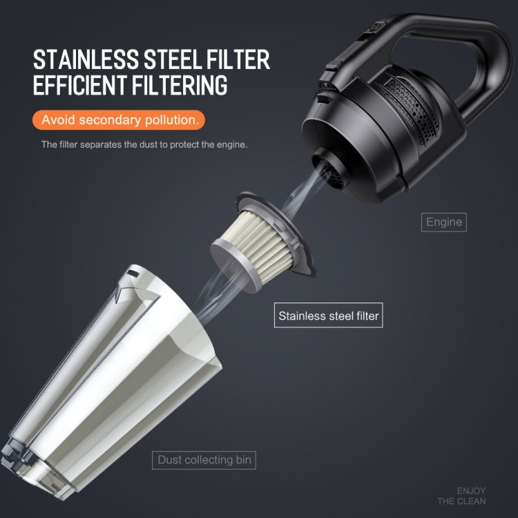 ROCK 100W 4500Pa Strong Suction Portable Car Vacuum Cleaner with LED Light, Cable Length: 5m, DC 12V