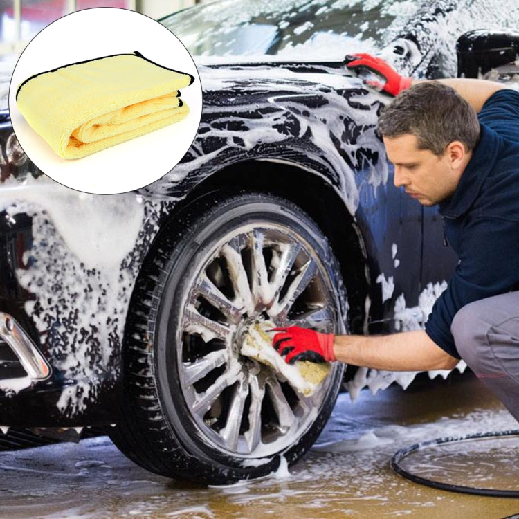 92 x 56cm Microfiber Absorbent Cleaning Drying Clean Cloth Car Care Wash Towel(Yellow)