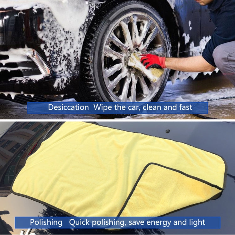 92 x 56cm Microfiber Absorbent Cleaning Drying Clean Cloth Car Care Wash Towel(Yellow)