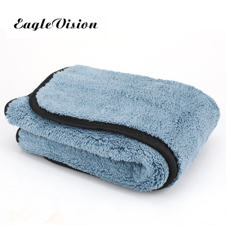 45 x 38cm Thickened Coral Velvet Absorbent Cleaning Drying Clean Cloth Car Care Wash Towel(Blue + Gray)