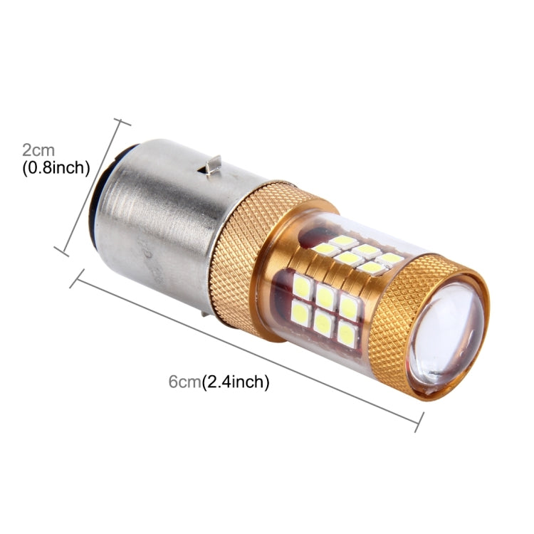 BA20D 10W 1300 LM 6500K Motorcycle Headlight with 28 SMD-3030-LED Lamps, DC 12V (White Light)