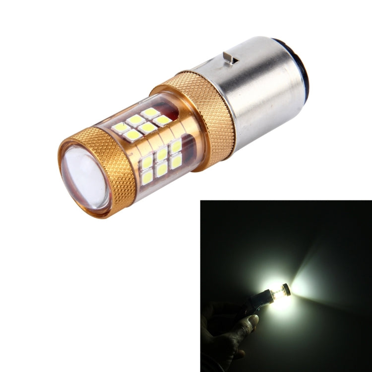 BA20D 10W 1300 LM 6500K Motorcycle Headlight with 28 SMD-3030-LED Lamps, DC 12V (White Light)