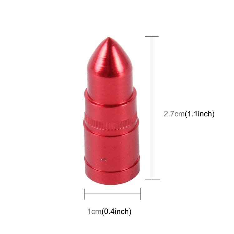 4 PCS Universal Bullet Shape Car Motor Bicycle Tire Valve Caps (Red)