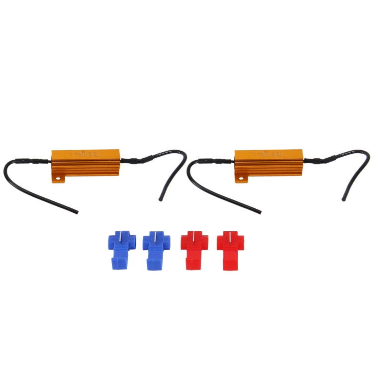 2 PCS Car Canbus Error Canceller Decoder Load Resistor LED 50W 6 Ohm No Blinking Decoder